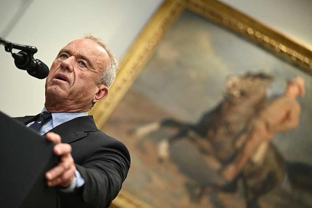 Health and Human Services Secretary Robert F. Kennedy Jr. speaks in the Roosevelt Room of the White House.