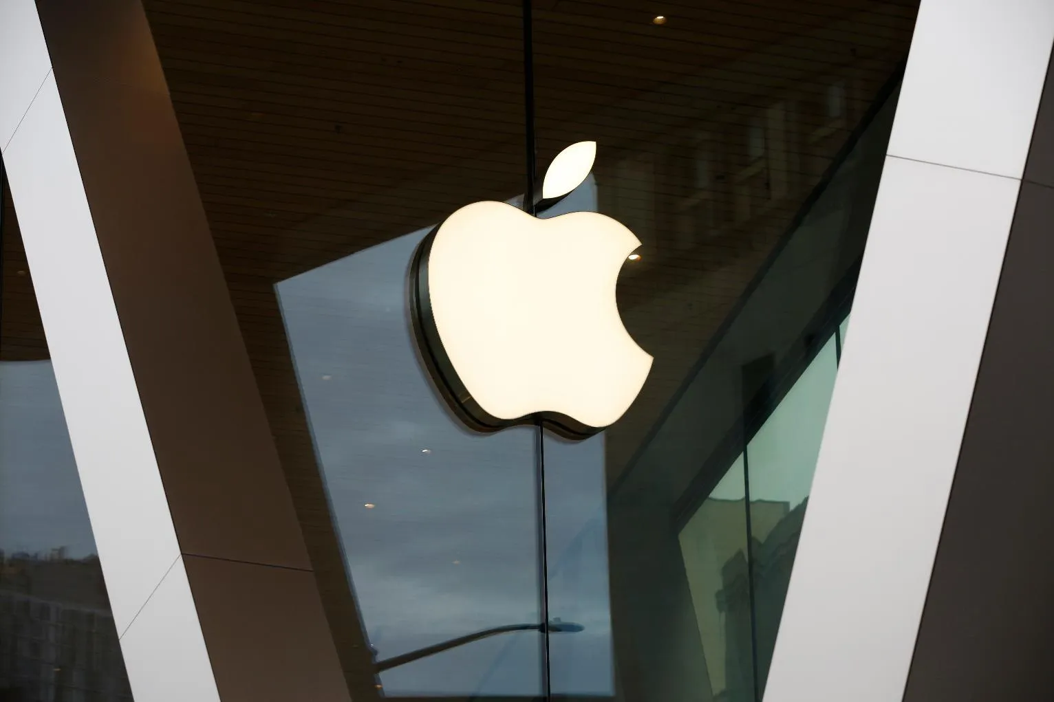 FILE - An Apple logo adorns the facade of the downtown Brooklyn Apple store on March 14, 2020, in New York. (AP PhotoKathy Willens, File) FILE - An Apple logo adorns the facade of the downtown Brooklyn Apple store on March 14, 2020, in New York. (AP PhotoKathy Willens, File)